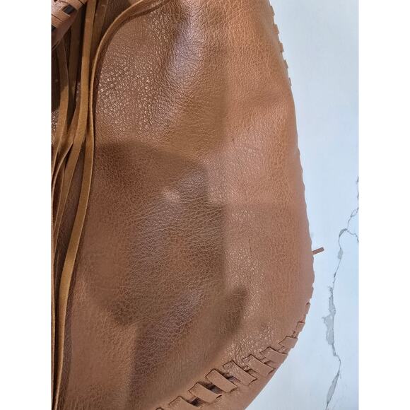 Tan Big Buddha Boho Bag with tassels and fringe - Picture 8 of 9